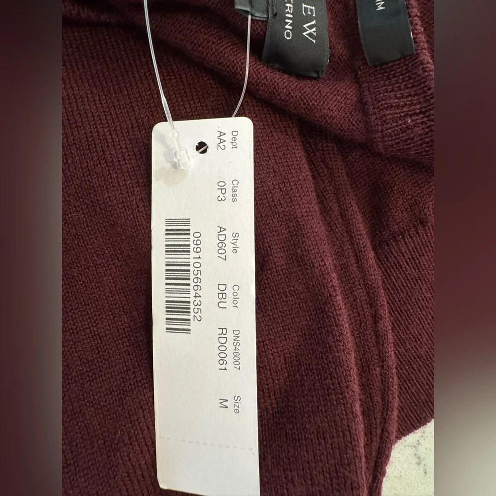 J CREW Slim washable merino wool crewneck sweater Item AD607 Burgundy Size M NEW